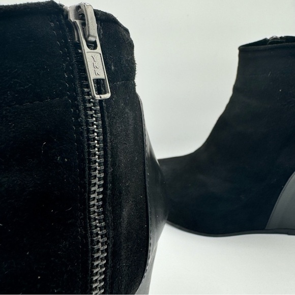 ANN DEMEULEMEESTER BLACK LEATHER BOOTS ANKLE BLACK WEDGE BOOT PLATFORM BOOT 38.5 - Picture 9 of 17